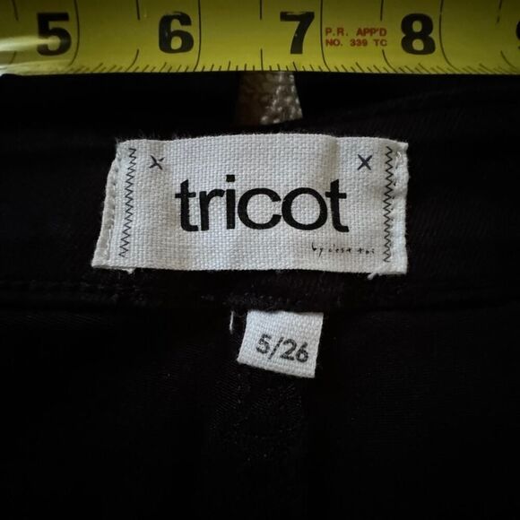 Tricot by C'est toi black denim kick flare high waisted pants 26 - Picture 13 of 14